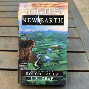 Star Trek - New Earth Rough Trails Paperback Book - 1st Printing - 2000